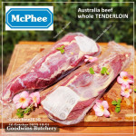Beef Tenderloin frozen Australia (A) BUDGET steak cuts 2" 5cm price for 2pcs 600gr (eye fillet mignon daging sapi has dalam) brand NOLAN / McPHEE / CAG